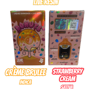 Donuts - Crème Brulee (Indica)  + Strawberry Cream (Sativa) 2 grams Liquid Diamonds + Live Resin