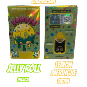 Donuts - Jelly Roll (Indica)  + Lemon Meringue (Sativa) 2 grams Liquid Diamonds + Live Resin